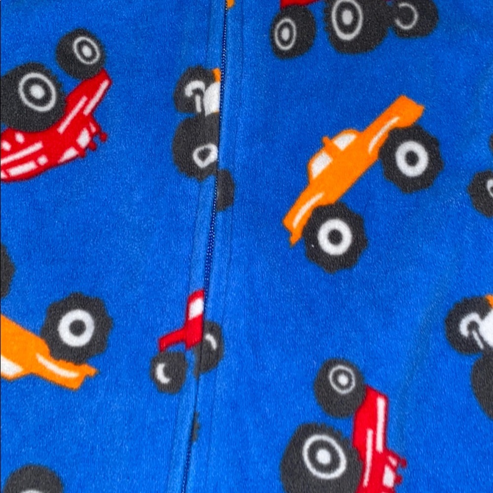 Blue Fleece 6 month footie with cars! Barely worn! - Picture 2 of 3